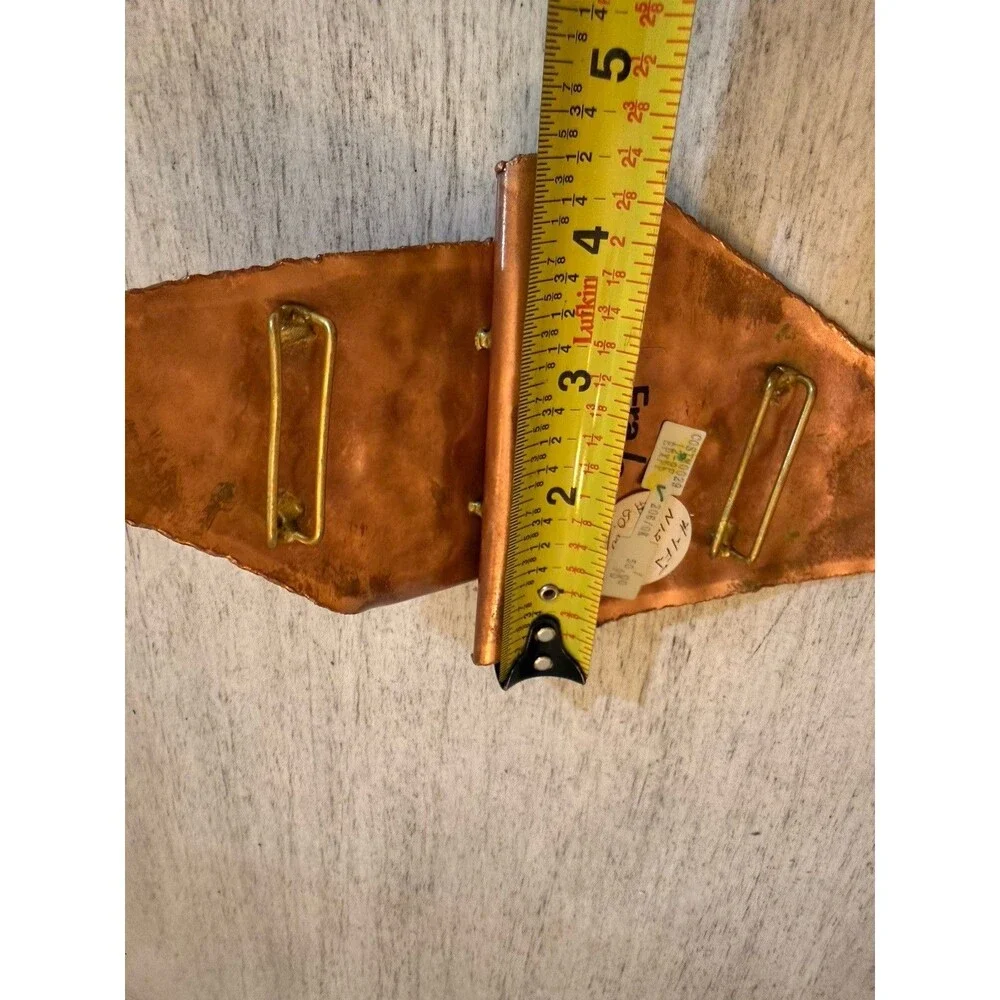 Vintage FraJo Modernist Brutalist Sculptural Belt Buckle 1980s Copper Hammered